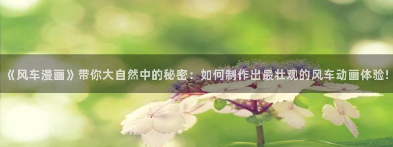 樱花动漫官网入口老版本：《风车漫画》带你大自然中的秘密：如何制作出最壮观的风车动画体验!